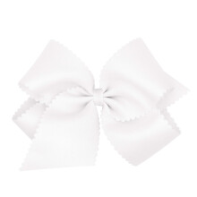 Wee One One Girls 'Classic Grosgrain Hair Bow con bordes festoneados y centro de envoltura lisa en un peinado Weestay King King White