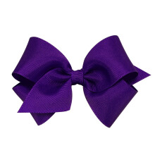 Wee One One Girls 'Grosgrain Hair Bow with Plain Wrap Center en un cabello Weestay Purple de tamao pequeo hecho a mano