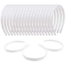 Zifengcer 36 Pcs White Plastic Headband Plain No Teeth for Women Girls DIY 1/2 Hard Thin Craft Hair Bands Accessories Sold