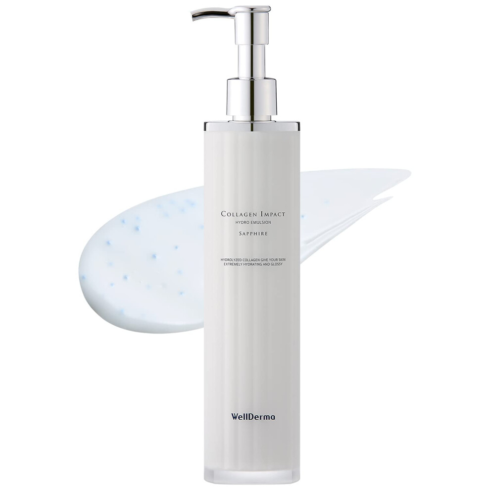 WELLDERMA Sapphire Collagen Impact Hydro Emulsion 3.38 fl.oz - Collagen Hydrating and Firming Face Lotion for Elasticity  Gloss  Skin Tightening Colla-image-OPC-PHDTBFC-NEW