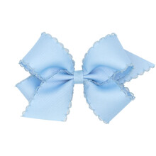Wee One One Girls 'Grosgrain Moonstitch Edge Edge Bow en un cabello Weestay Central de cabello Medium Millennium Azul
