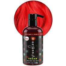 VOODOO czerwona farba do wlosw (jasnoczerwony wz strazacki) 8 uncji | Weganska, mieszalna tymczasowa farba do wlosw | Bez okrucienstwa | Niekapiac