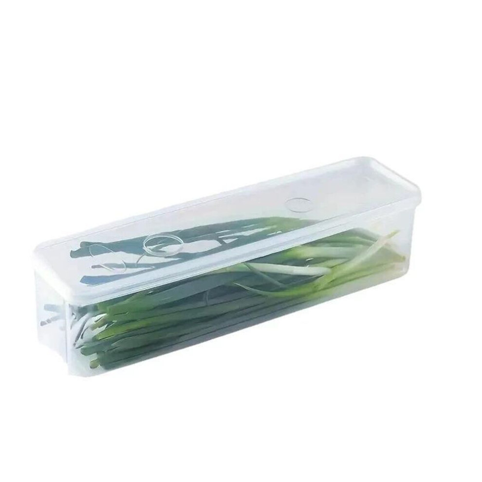 (as the picture, 1pcs) Kitchen Long Rectangular Food Storage Containers, Plastic Reusable Refrigerator Organizer Boxes