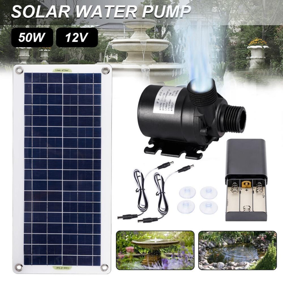50w Brushless Solar Power Water Pump Set 800l/h  Ultra-quiet Submersible Water Pump Motor Fish Pond Garden Fountain Decoration