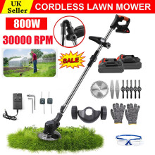 24V CORDLESS STRIMMER GRASS TRIMMER ELECTRIC GARDEN CUTTER&2xBATTERY