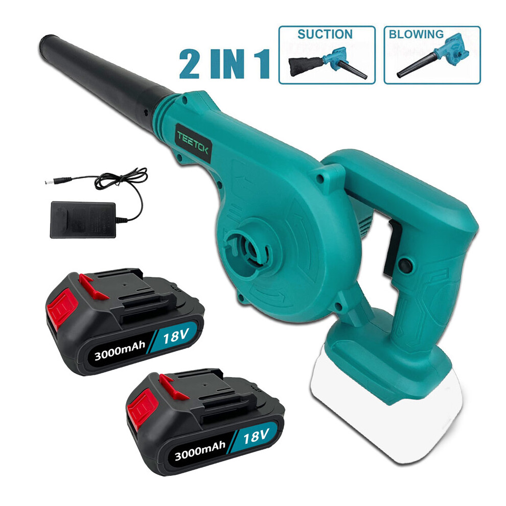 3.0A 2x Battery Cordless Air Blower 2In1 Vacuum Cleaner Dust Cleaner Leaf Blowers-Makita Battery Compatible