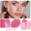 3 in 1 Blushers，Blush Stick for Cheeks Lips Eyes, Face Blush,Pink 3