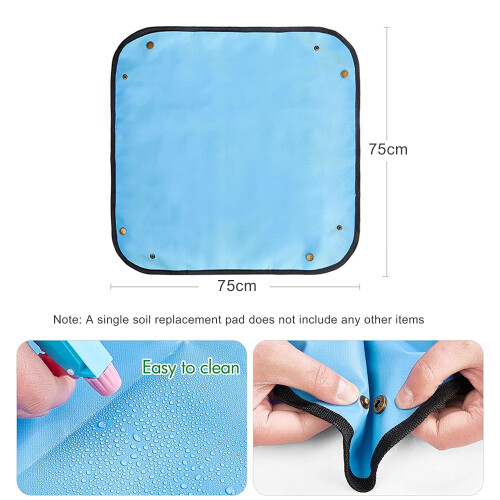 Almofada para colocação de plantas 29,5 x 29,5 polegadas, à prova d'água, Oxford e PVC,almofada de jardim dobrável - Azul 2