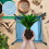 Almofada para colocação de plantas 29,5 x 29,5 polegadas, à prova d'água, Oxford e PVC,almofada de jardim dobrável - Azul 4