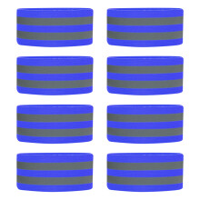 Reflexné náramky a členkové pásy (8 pásikov/4 páry) | Doplnky s vysokou viditeľnosťou a bezpečnosťou na beh/cyklistiku/chôdzu - modré