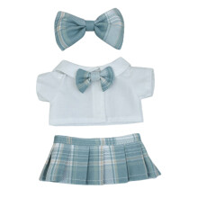 20 cm plyšové oblečenie pre bábiky, oblek, plyšové hračky, doplnky, mašľa + tričko + sukňa, bavlnené doplnky pre bábiky - štýl 1