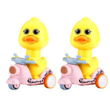 Detské autíčko Motorcycle Press The Duckling Pushback Car, 2 ks - ružové