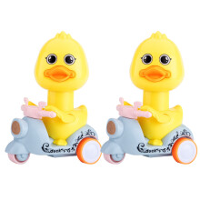 Detské autíčko Motorcycle Press The Duckling Pushback Car, 2 ks - modré