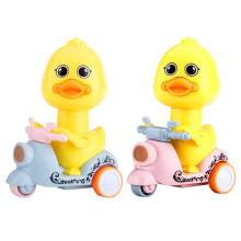 Detské autíčko Motorcycle Press The Duckling Pushback Car, 2 ks - modré + ružové