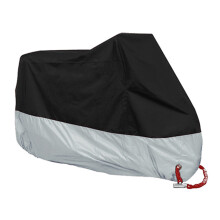 Plachta na motorku, univerzálna plachta na motorku, vodeodolná, proti slnku, s otvormi na zámky a úložným vreckom - strieborná-M-200X90X100Cm