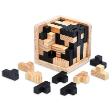 3D puzzle drevená kocka detské puzzle pre dospelých, vyriešte puzzle, zábavnú hračku a vzdelávacie nástroje-54T