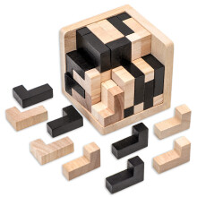 3D puzzle drevená kocka pre deti a dospelých, hlavolam, vyriešte puzzle, zábavnú hračku a vzdelávacie nástroje - 54L