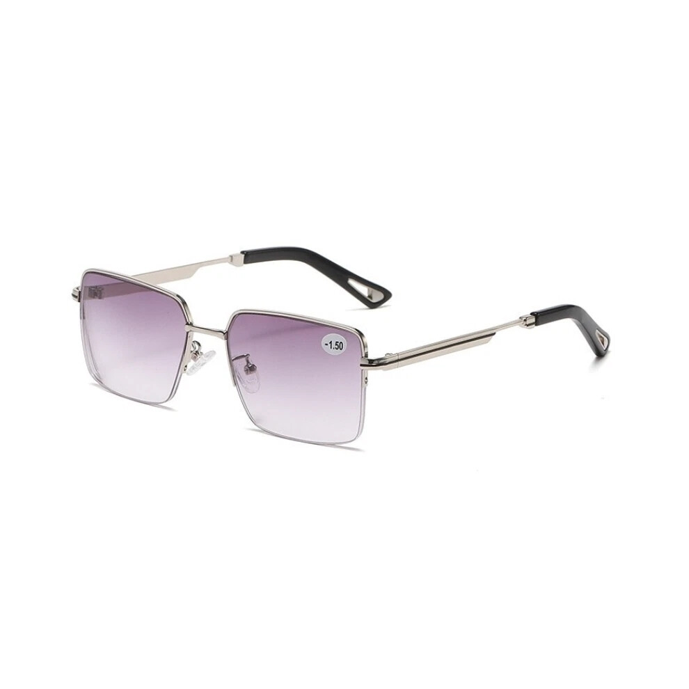 (Silver, Myopia -4.0) AU Anti blue light myopia glasses, half frame glasses, sunshade glasses -1.0-4.0-image-OPC-PHDTG7X-NEW