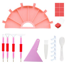 Tablett-Organizer-Set für Diamantmalerei-Zubehör, Palettenregal-Werkzeug für das Aufbewahrungsset für Diamantmalerei-Pink