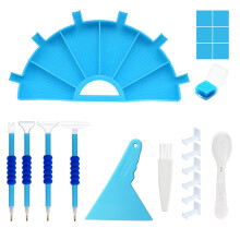 Tablett-Organizer-Set für Diamantmalerei-Zubehör, Palettenregal-Werkzeug für das Aufbewahrungsset für Diamantmalerei-Blau