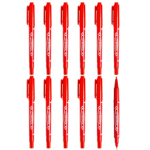 12er-Pack Markierstifte – Filzstifte, Zeichenstifte, Doppelpinselstifte, Künstlerbedarf, schnelltrocknender Kantenmarker, Rot