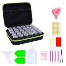 30-Raster-Diamant-Malwerkzeug-Set, Aufbewahrungstasche, Werkzeugkasten, multifunktionales tragbares Malwerkzeug-Set, Stil 3