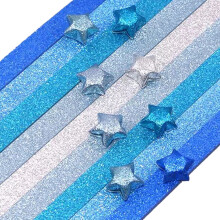 Origami-Sterne-Papierpaket zum Selbermachen, 360/520 Blatt, mehrfarbiges Glitzer-Origami für Kunst- und Bastelprojekte von Kindern – Stil 2