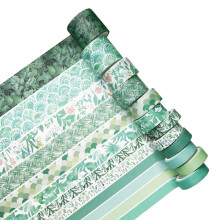 12 Rollen Dekoband, für Kunst, Basteln, Tagebücher, Planer, Scrapbooking, Geschenkverpackungen, Stil 1
