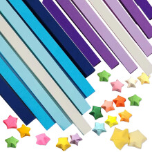 1080 Blatt Origami-Sterne-Papier, doppelseitige farbige Dekorationspapierstreifen für Papierkunsthandwerk - Stil 1