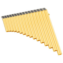 Flöte 18 Pfeifen Panflöte Musik Blasinstrument & Tasche für Anfänger Student, Geschenkidee für Anfänger Musiker-Gelb