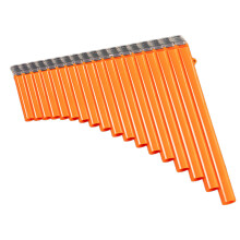 Flöte 18 Pfeifen Panflöte Musik Blasinstrument & Tasche für Anfänger Student, Geschenkidee für Anfänger Musiker-Orange