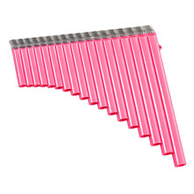 Flöte 18 Pfeifen Panflöte Musik Blasinstrument & Tasche für Anfänger Student, Geschenkidee für Anfänger Musiker-Pink