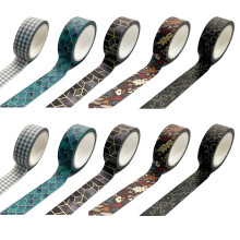 Dekoratives Goldfolienband für DIY-Scrapbooking, Basteln, Geschenkverpackungen, Weihnachtsdekoration (10 Rollen) - Stil 1