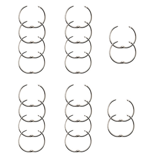 20er-Pack Buchbinderringe Büro Metall Loseblattring Schlüsselring-45Mm 1