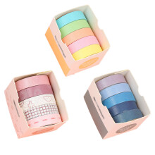 Farbiges Klebeband, 15 Rollen Regenbogenklebeband zum Eierdekorieren, für DIY-Schulbedarf, zum Beschriften und zur Farbcodierung, Stil 2