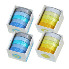 Farbiges Abdeckband,4 Schachteln Klebeband in Regenbogenfarben,Beschriftungsband, Papierband für Bullet Journals,Partydekorationen,DIY-Bastelstil 1