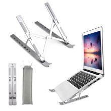 Laptopständer, verstellbar, Aluminium, zusammenklappbar, tragbar, Grau
