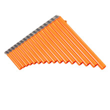Flöte 16 Pfeifen Panflöte Musik Blasinstrument & Tasche für Anfänger Student, Geschenkidee für Anfänger Musiker-Orange