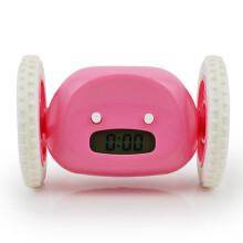 Laufender digitaler LED-Wecker, fauler Wecker, laufender leiser Wecker, kreatives Geschenk, Pink