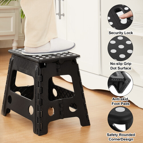 Lightweight Folding Step Stool, Plastic Foldable Step Stools Stepping Stool With Handle For Kids And Adults 1