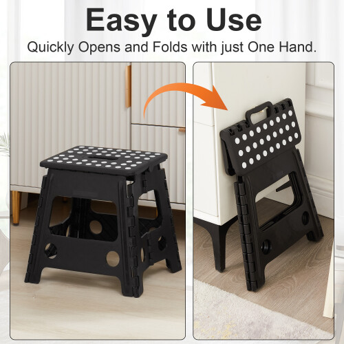 Lightweight Folding Step Stool, Plastic Foldable Step Stools Stepping Stool With Handle For Kids And Adults 2