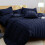 Imperial Rooms (Single , Navy) Luxury Stripe Duvet Cover Bedding Set Fitted Sheet 3