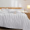 Imperial Rooms (Single , White) Luxury Stripe Duvet Cover Bedding Set Fitted Sheet 5