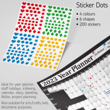 2026 Aqua Wall Planner Calendar + 200 Stickers Yearly Chart A1 A2