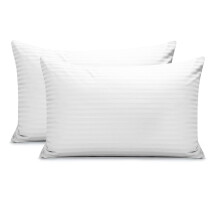 (Pillowcases Pair, White) 4PC Stripe Duvet Quilt Cover Luxury Hotel Quality Bedding Set