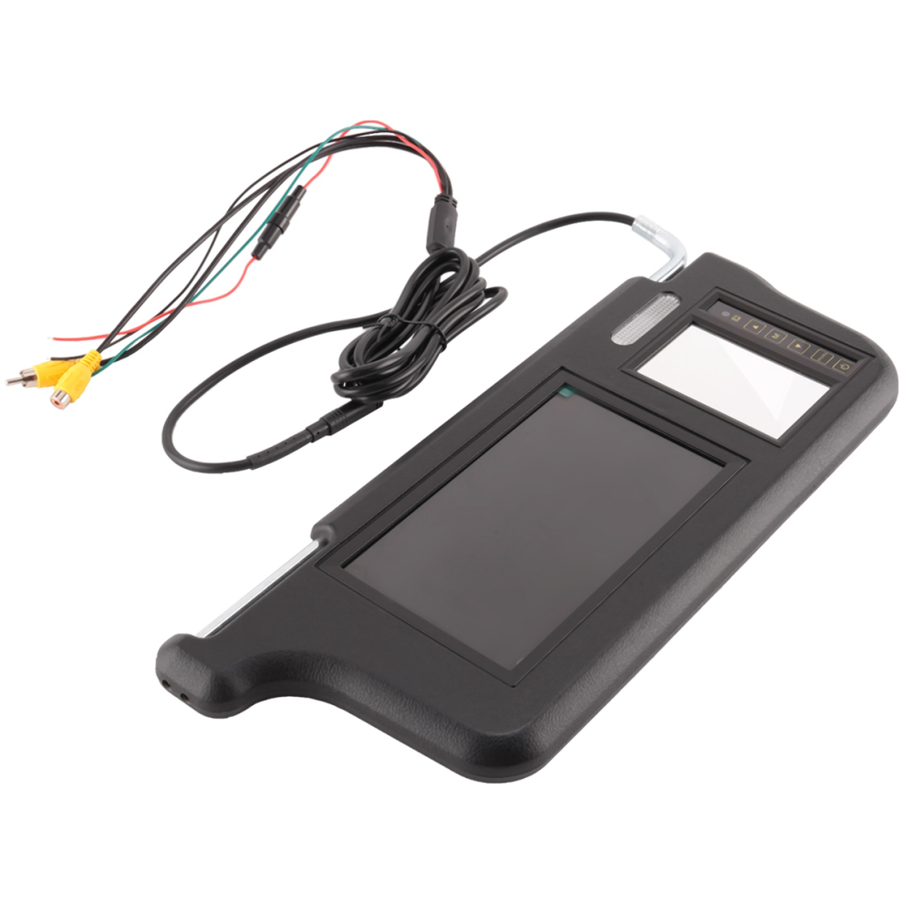 7Inch Car Right Sun Visor Rear View Mirror Screen Lcd Monitor 2 Channel Video Black 4852966784465