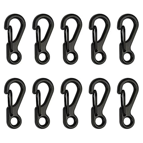 Mini Alloy Carabiner Clip Tiny Spring Snap Hook Carabiners for Backpack Keychains Accessories(Black) 1