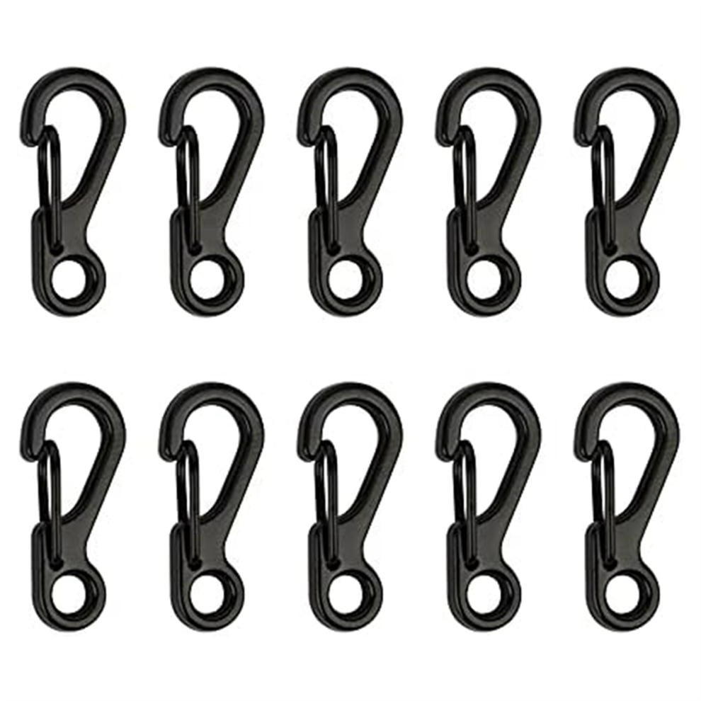 Kopinma Mini Alloy Carabiner Clip Tiny Spring Snap Hook Carabiners For Backpack Keychains Accessories(Black) Black