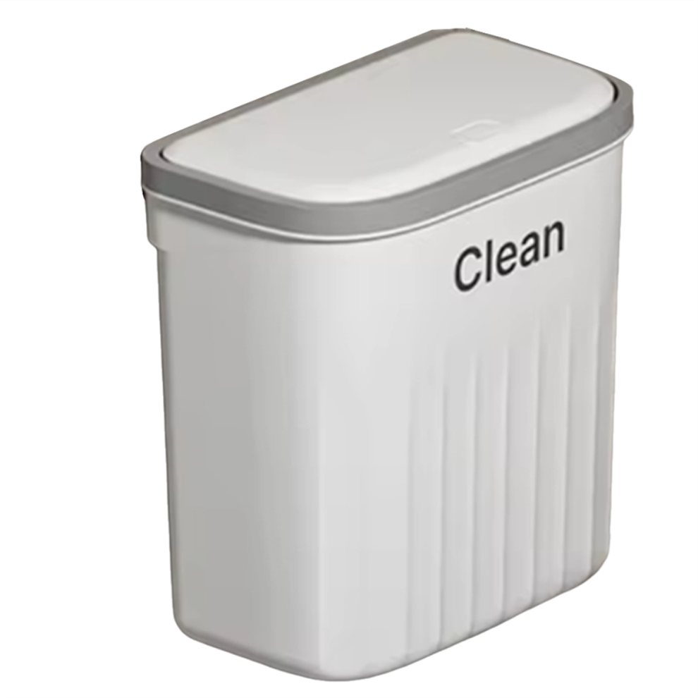 16L Wall Mounted Trash Can for Bathroom Toilet Garbage Bucket with Lid Kitchen Recycling Bin Wastebasket