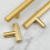(160mm Handle) Brass Hexagon Cabinet Handle Brushed Gold 20